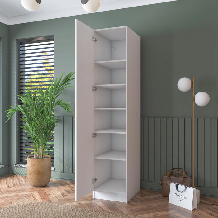 Hanah Home Armario Blanco con Estanterías Hanah Home Armario Blanco con Estanterías